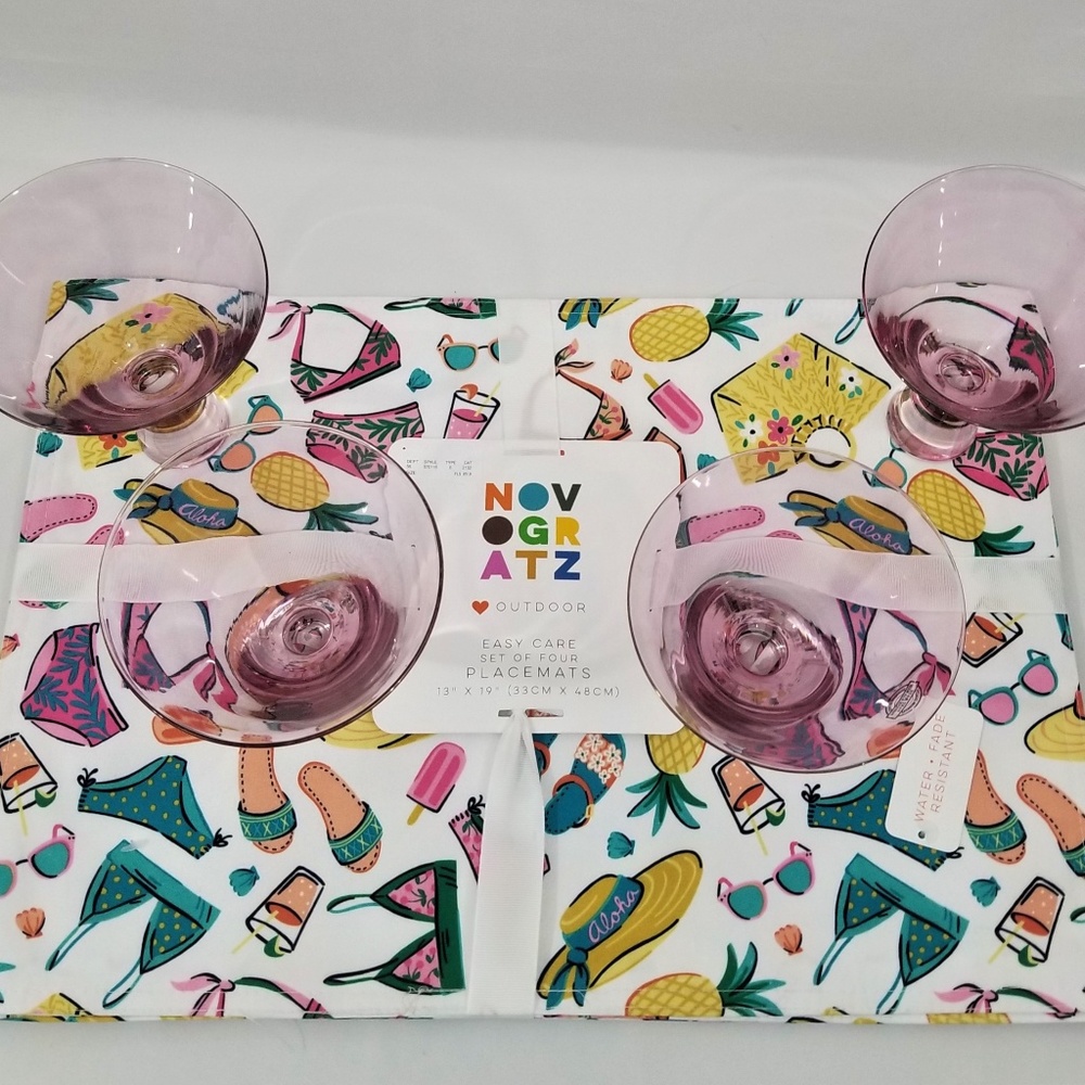 Novogratz Summertime Placemats Set of 4 NWT